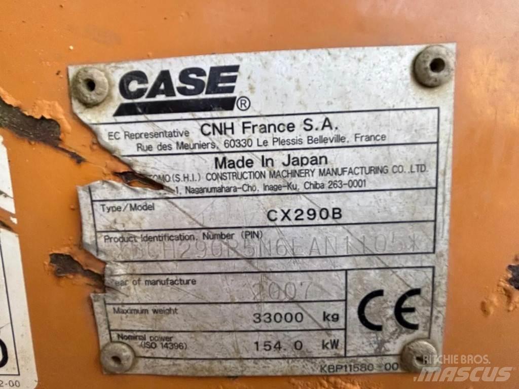 CASE CX290B Pásová rýpadla