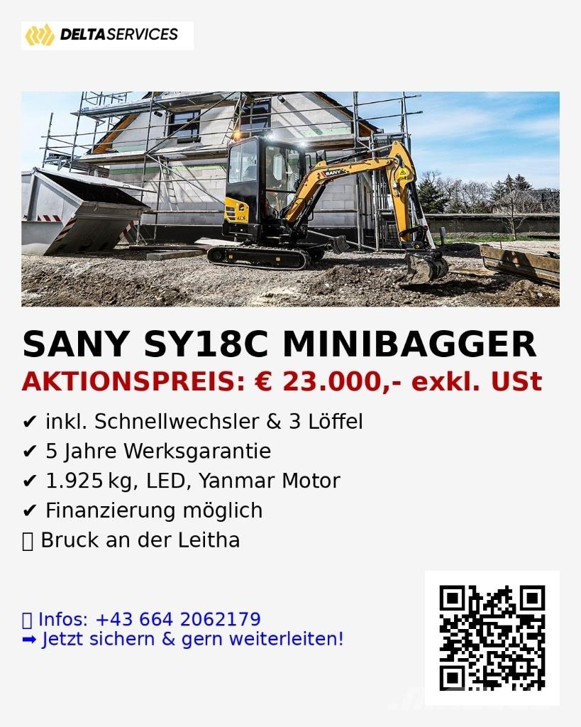 Sany SY 18 C Mini rýpadla < 7t