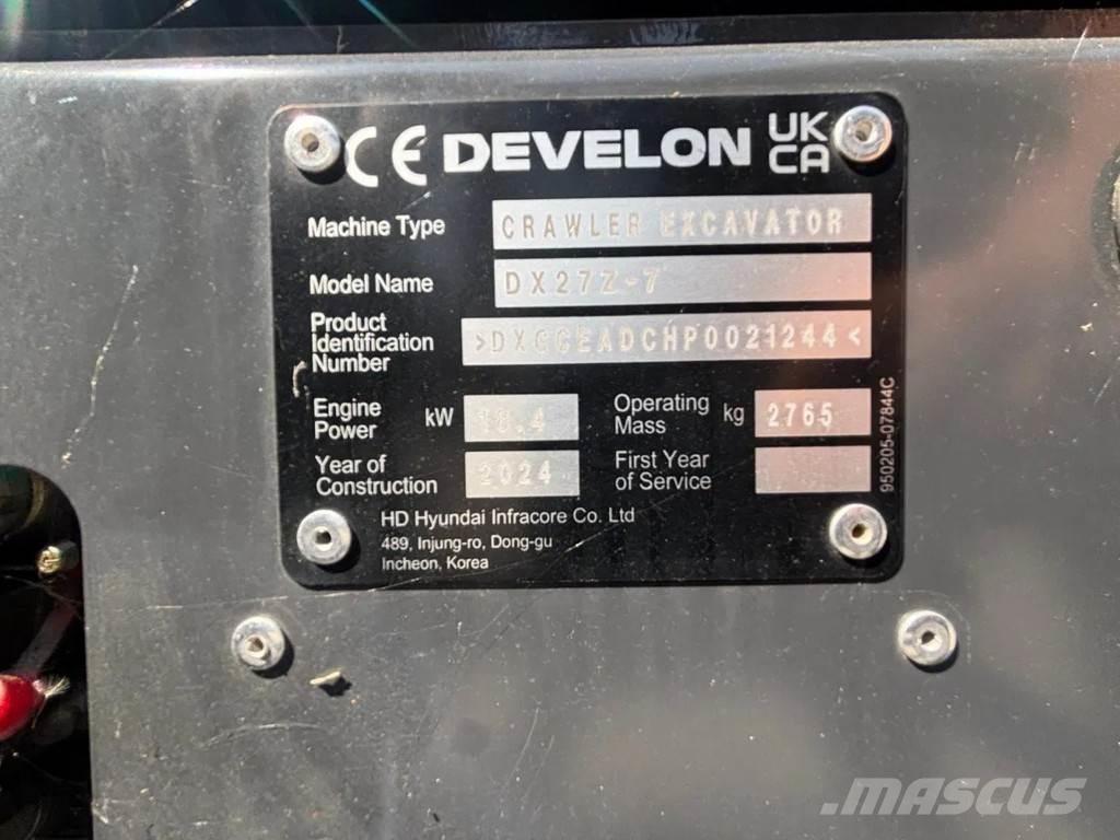 Doosan DX27Z-7 Mini rýpadla < 7t
