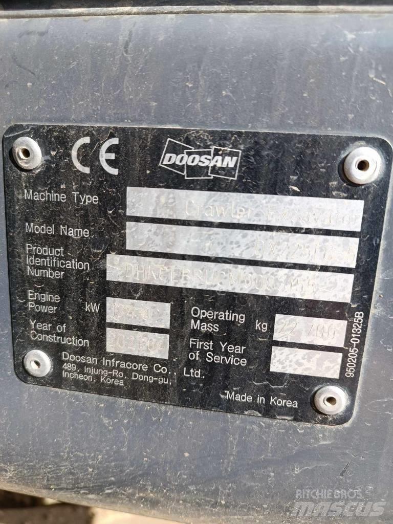 Doosan DX 225 LC-5 Pásová rýpadla