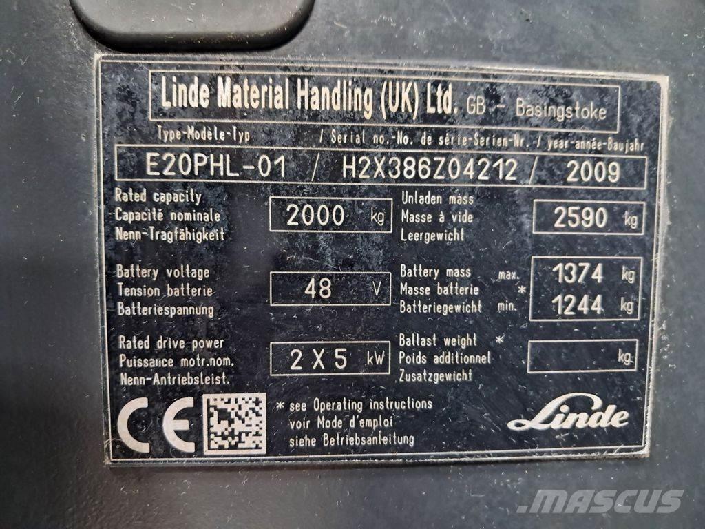 Linde E20PHL-01 Akumulátorové vozíky