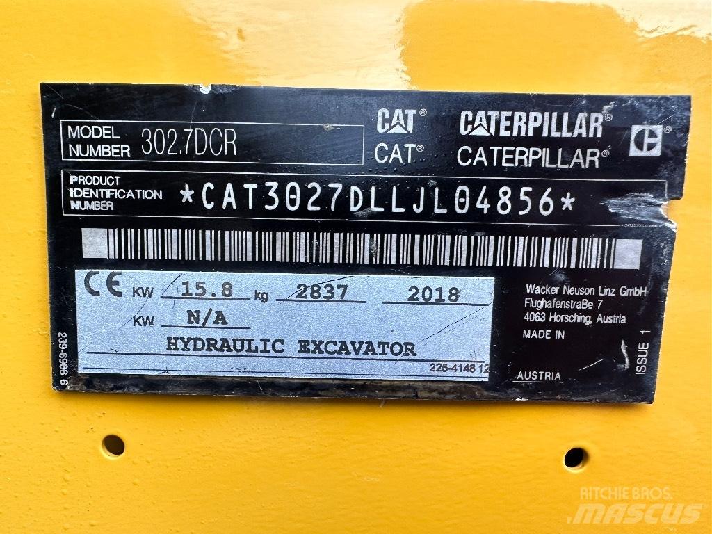 CAT 302.7 D CR Mini rýpadla < 7t