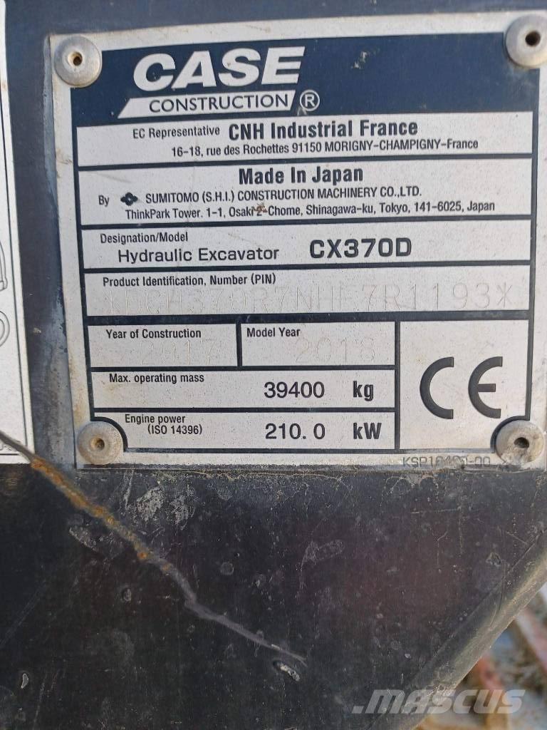 CASE CX 370 D Pásová rýpadla