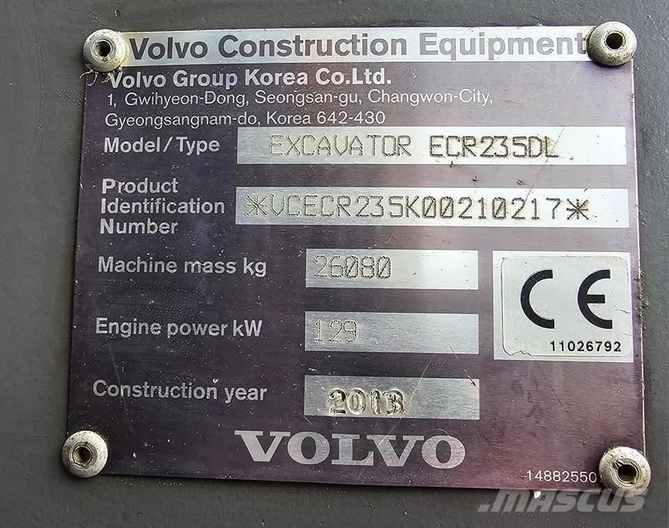 Volvo ECR235 DL Pásová rýpadla