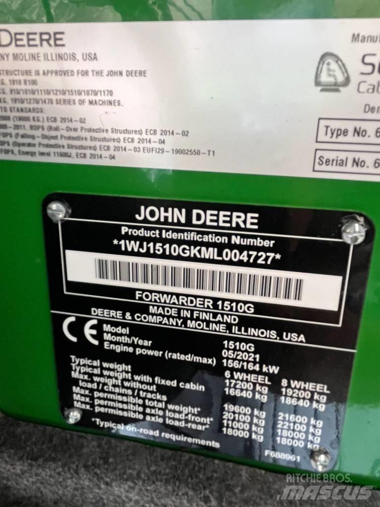 John Deere 1510 G Vyvážecí traktory