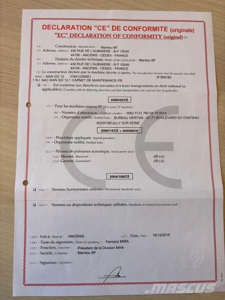 Manitou Man'Go 12 Kloubové plošiny