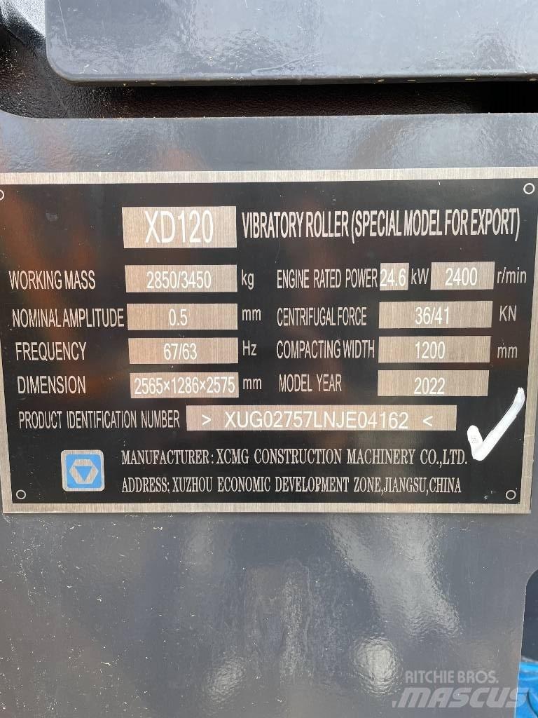 XCMG XD120 Tandemové válce