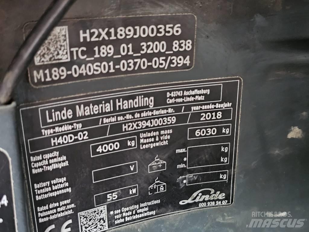 Linde H40D-02 Dieselové vozíky