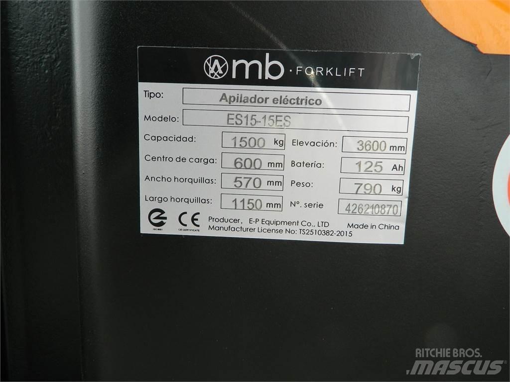  ES15 15ES 2S350 Ručně vedené vysokozdvižné vozíky