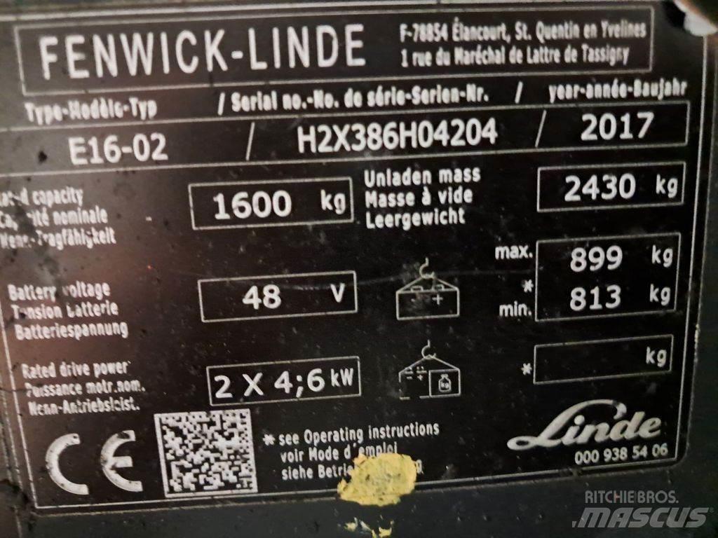Linde E16-02 Akumulátorové vozíky