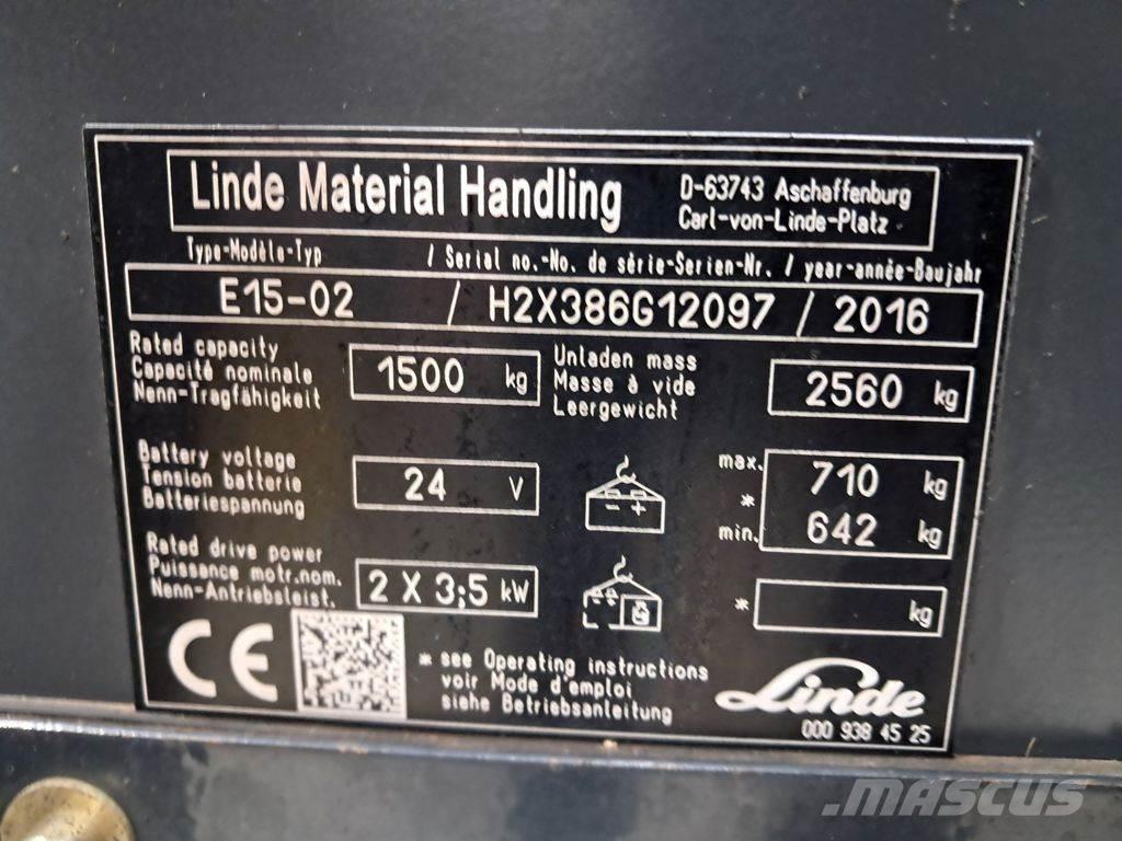 Linde E15-02 Akumulátorové vozíky