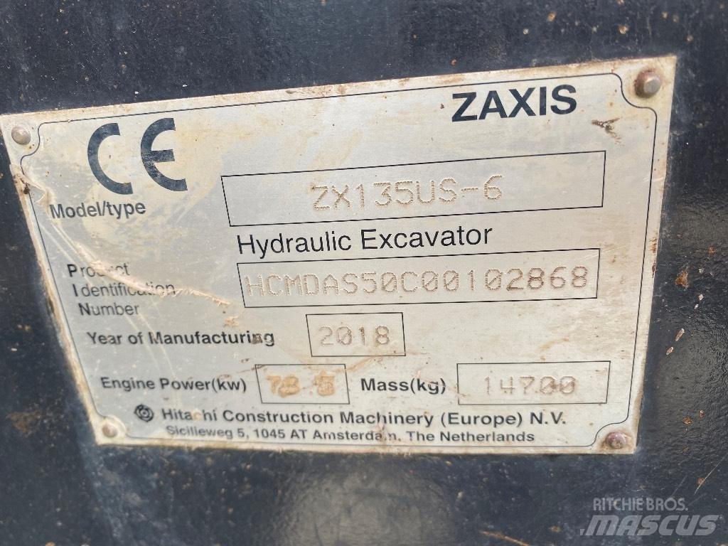 Hitachi ZX 135 US-6 Pásová rýpadla