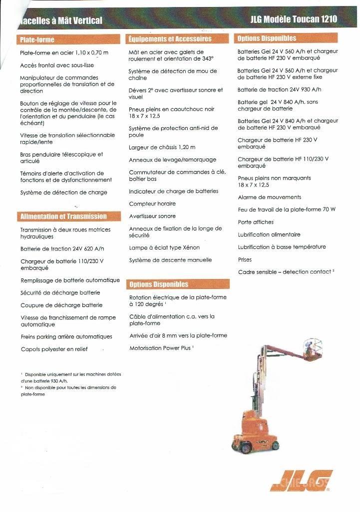 JLG Toucan 1210 Vertikální sloupové výtahy