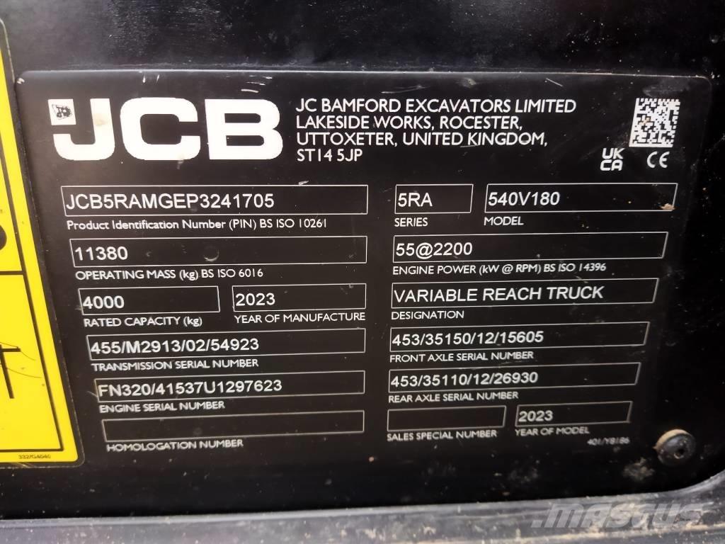 JCB 540.180 Teleskopické manipulátory