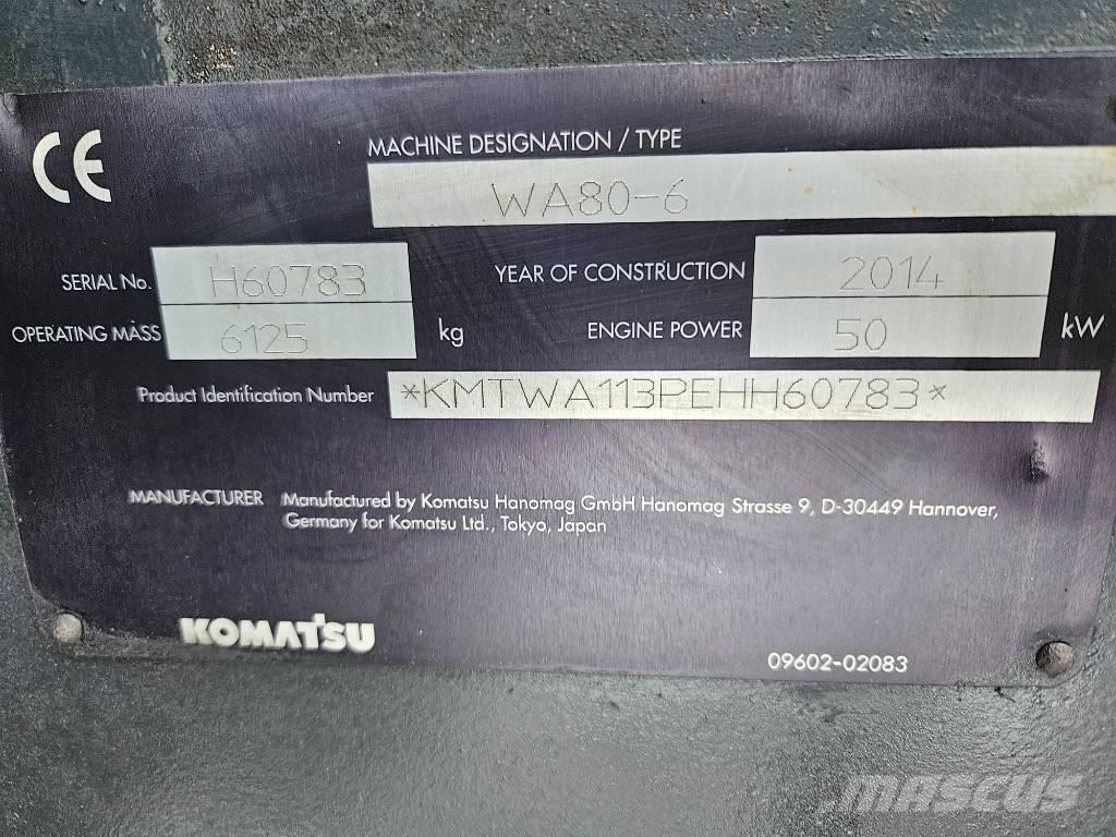 Komatsu WA80-6 Kolové nakladače