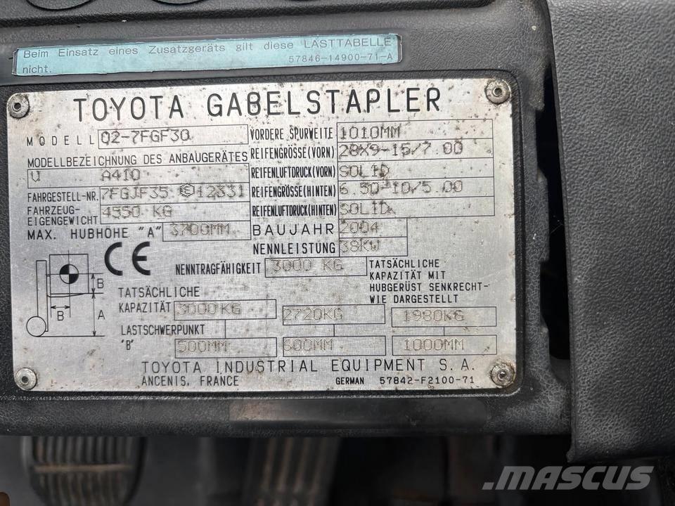 Toyota 7 FGF 30 LPG vozíky