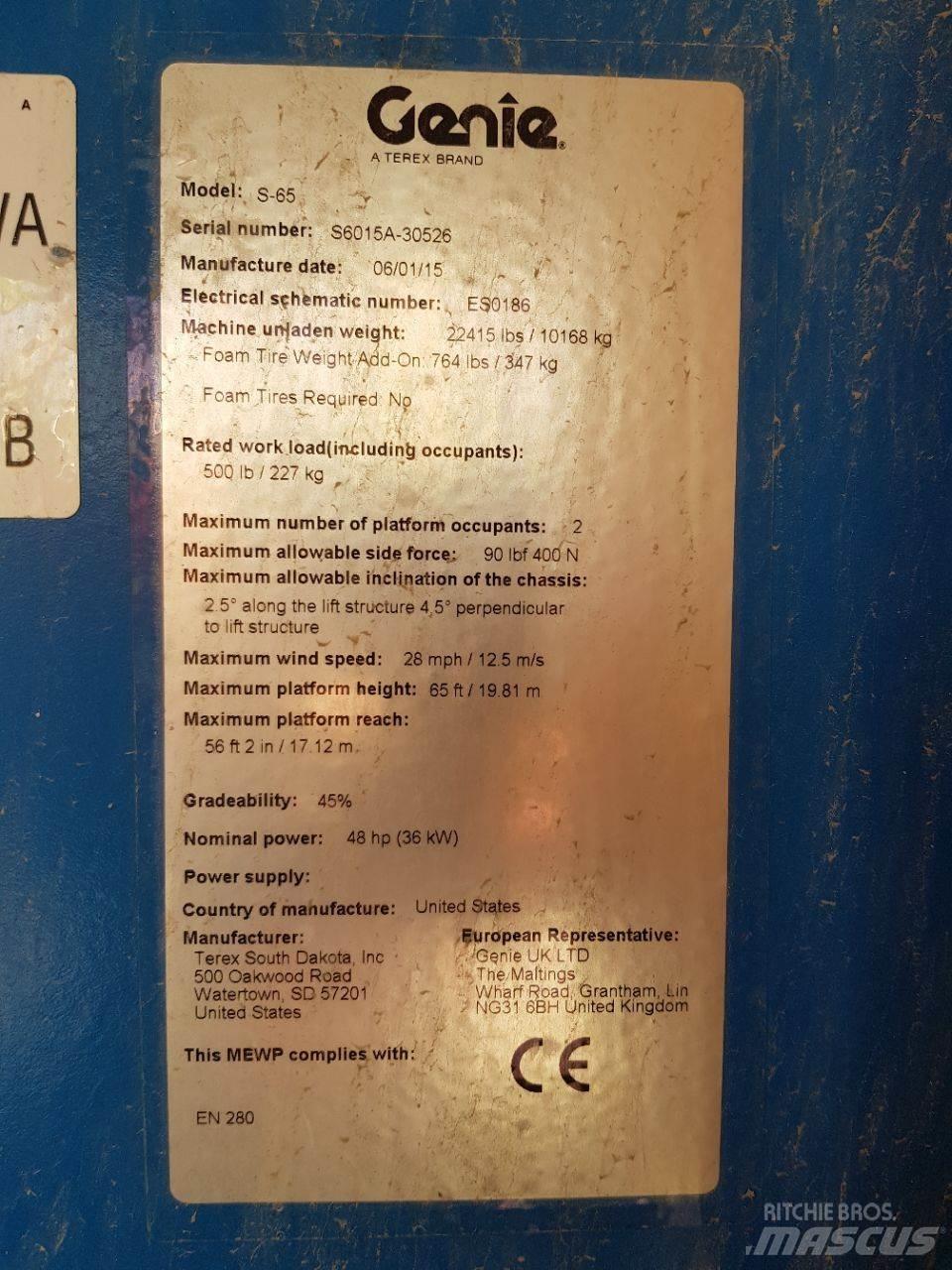 Genie S65 Teleskopické plošiny