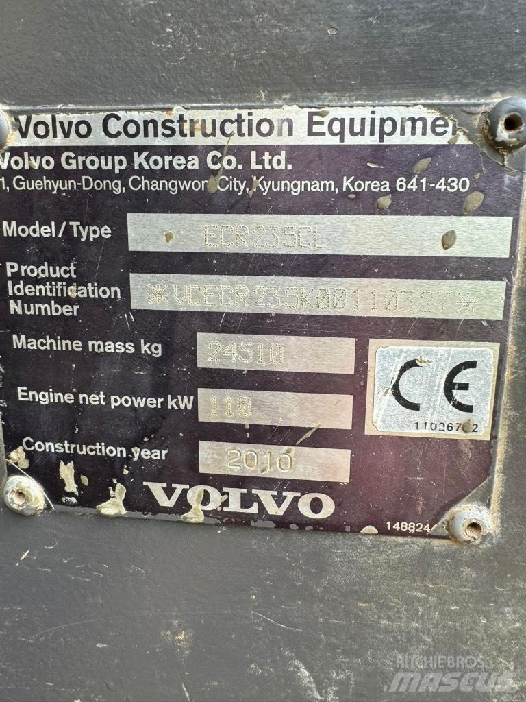 Volvo ECR 235 C L Pásová rýpadla