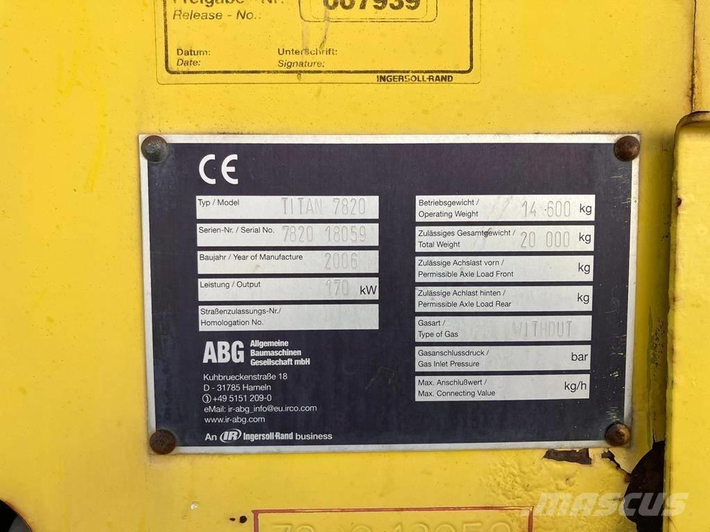 Volvo ABG 7820 Finišery