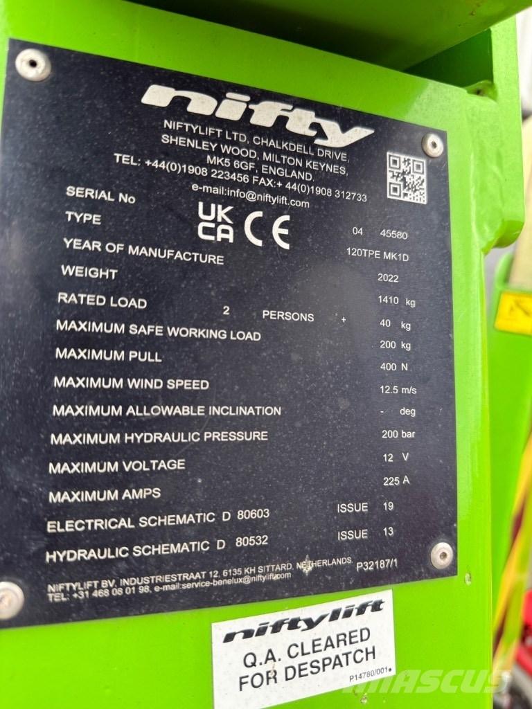 Niftylift 120TPE Přívěsové plošiny