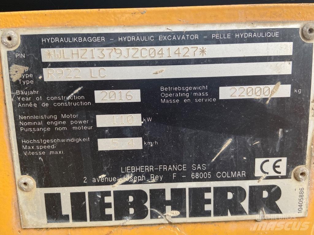Liebherr R 922LC Pásová rýpadla