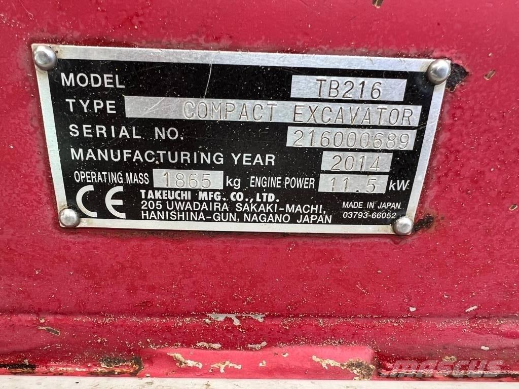 Takeuchi TB 216 Mini rýpadla < 7t