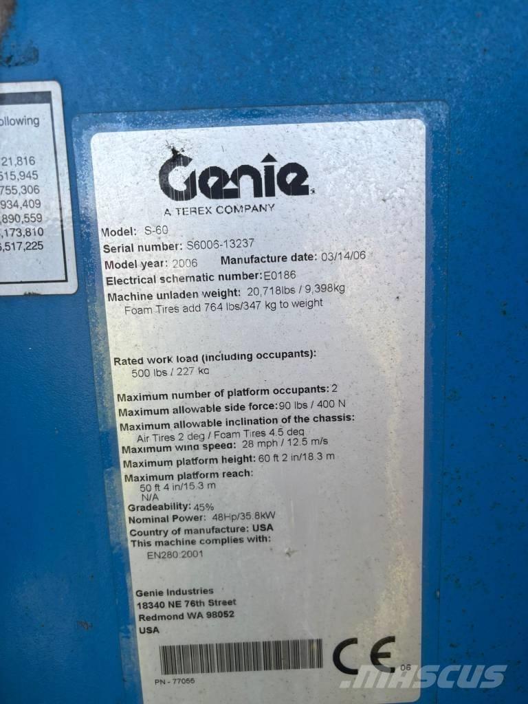 Genie S 60 Teleskopické plošiny