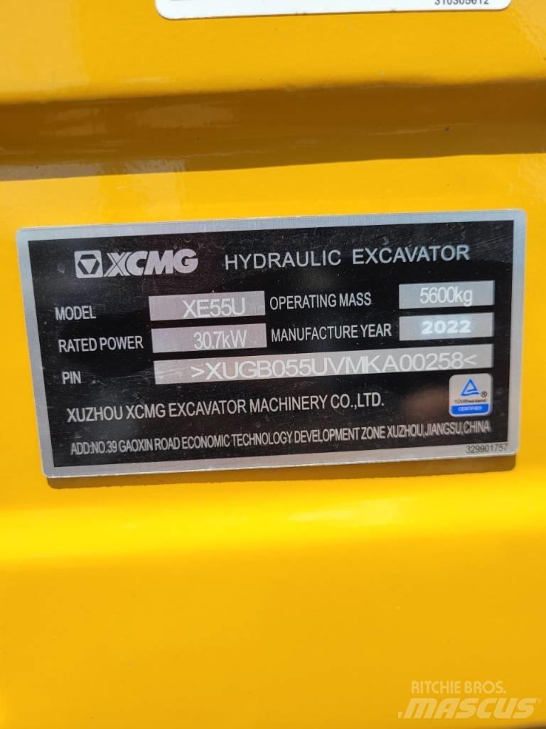 XCMG XE55 U Mini rýpadla < 7t