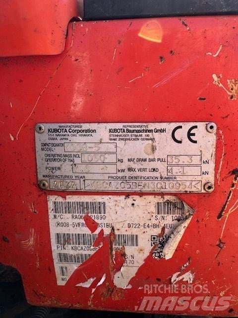 Kubota K 008-5 Mini rýpadla < 7t