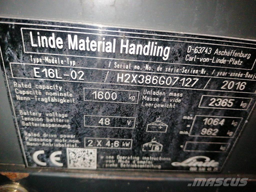 Linde E16L-02 Akumulátorové vozíky