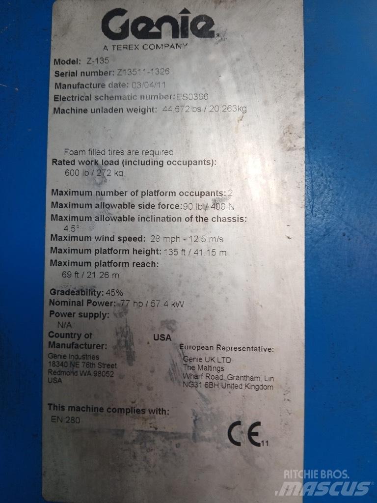 Genie Z 135/70 Kloubové plošiny