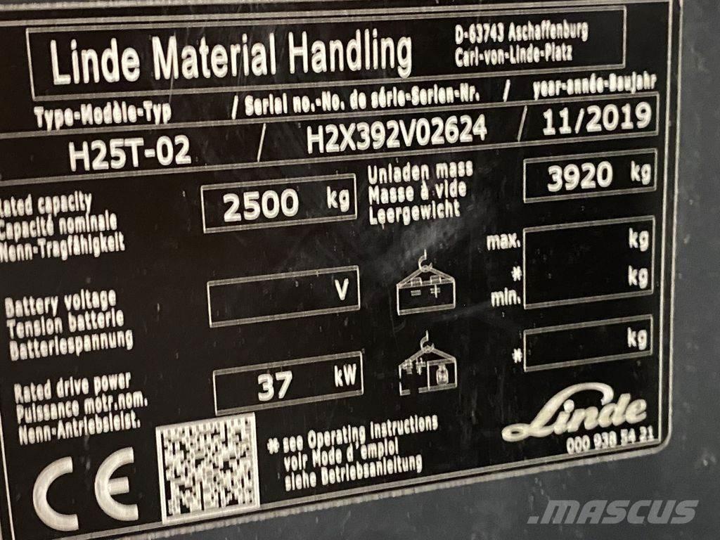 Linde H25T-02 LPG vozíky