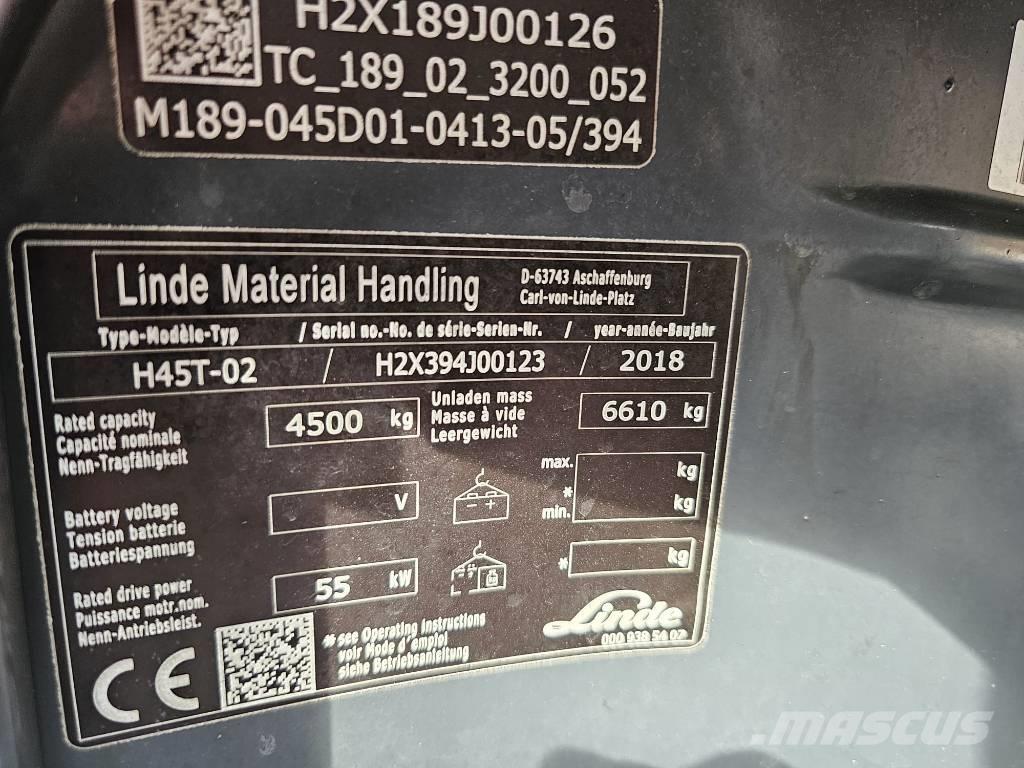 Linde H45T-02 LPG vozíky