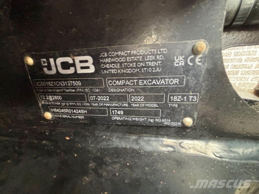 JCB 18Z Mini rýpadla < 7t