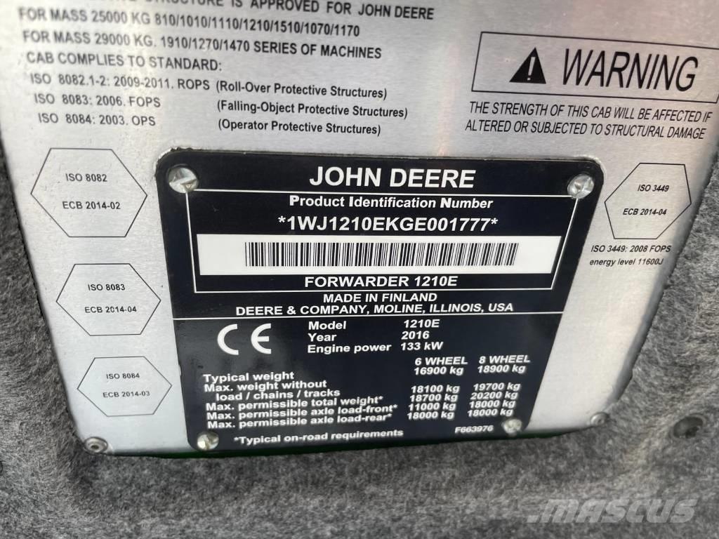 John Deere 1210 E Vyvážecí traktory