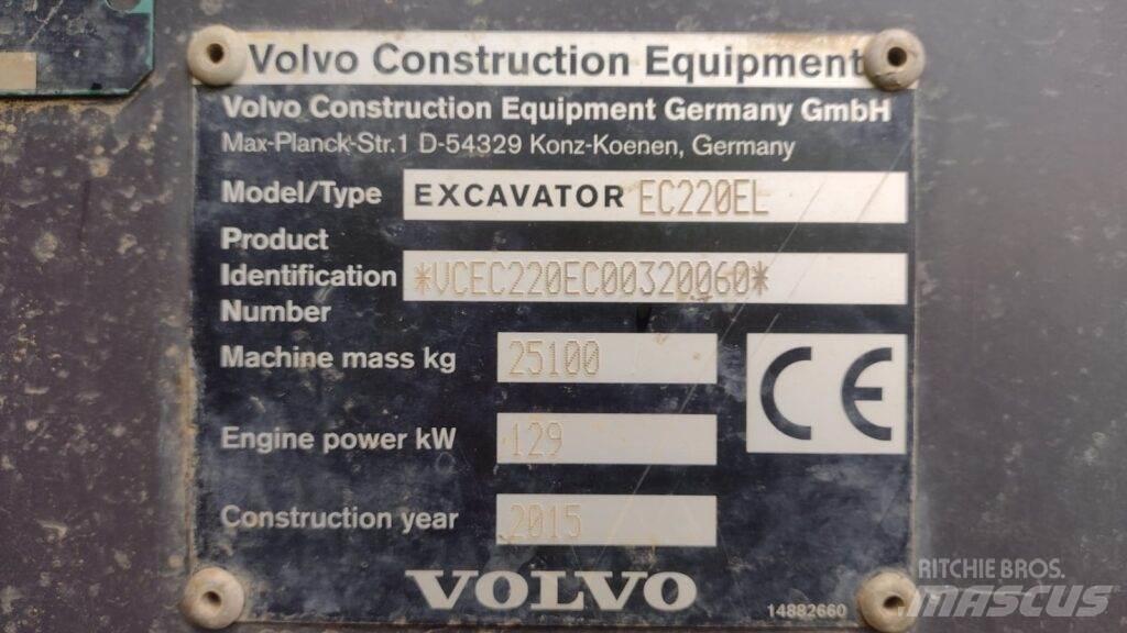 Volvo EC220EL Pásová rýpadla
