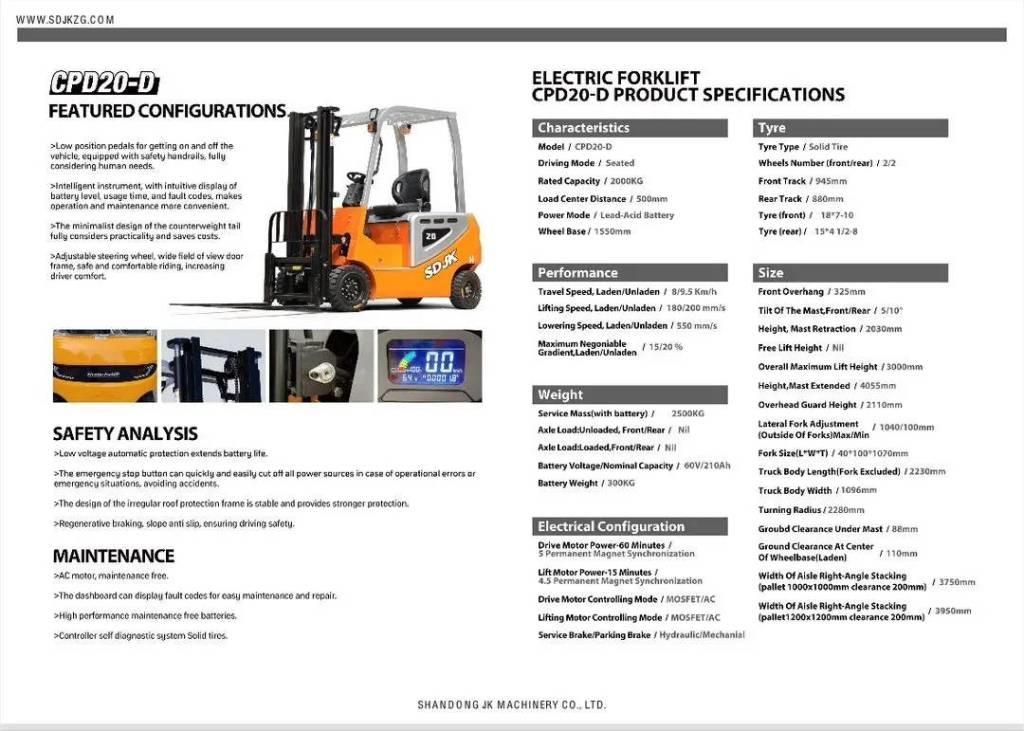  SDJK CPD 20 Electric Akumulátorové vozíky