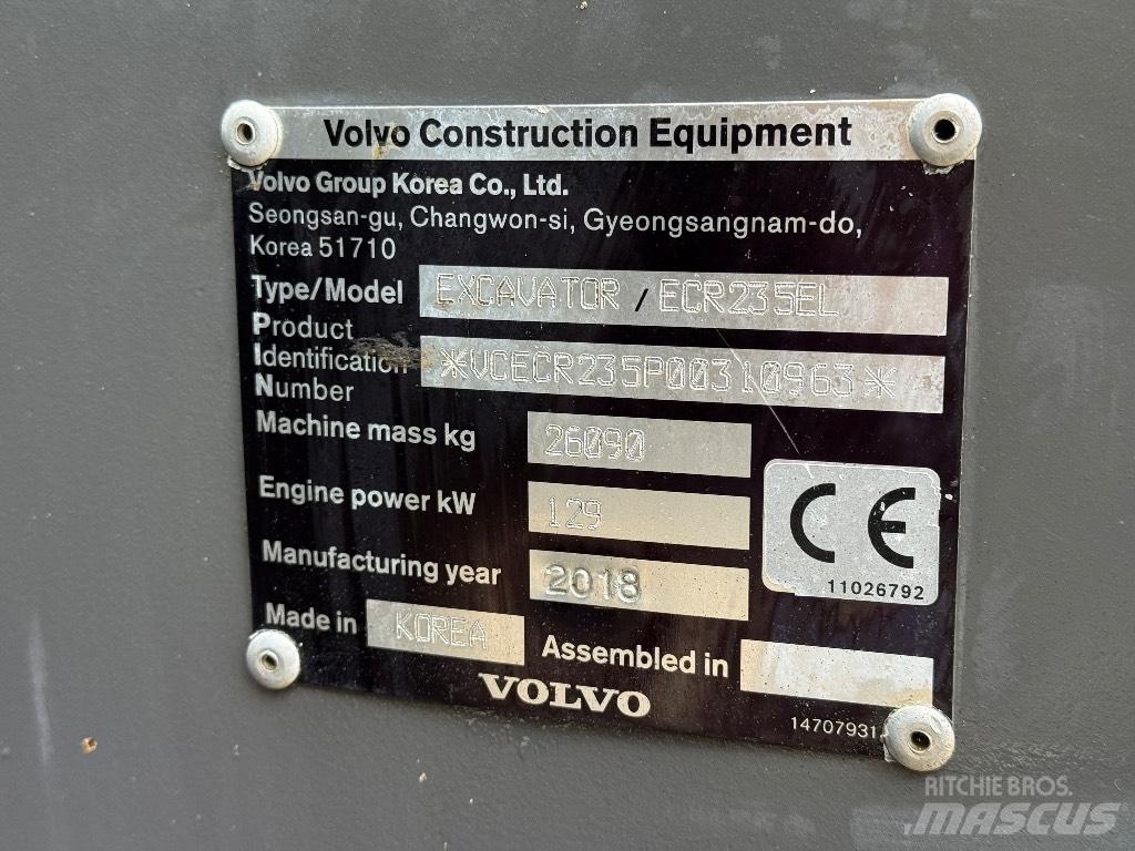 Volvo ECR 235 EL Pásová rýpadla