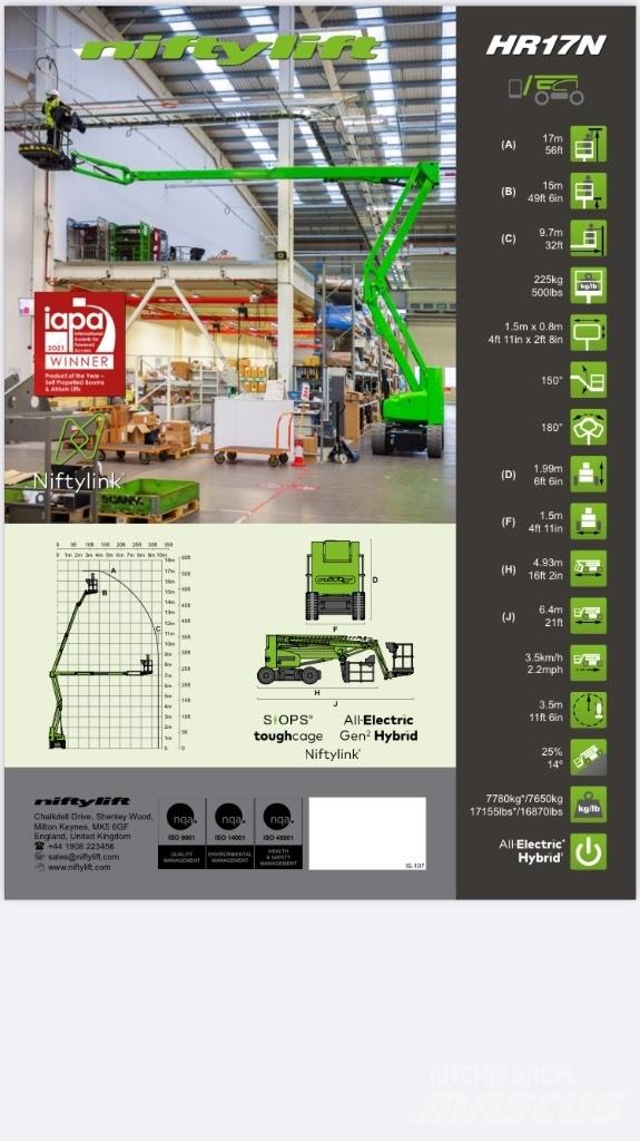 Niftylift HR 17NE Kloubové plošiny