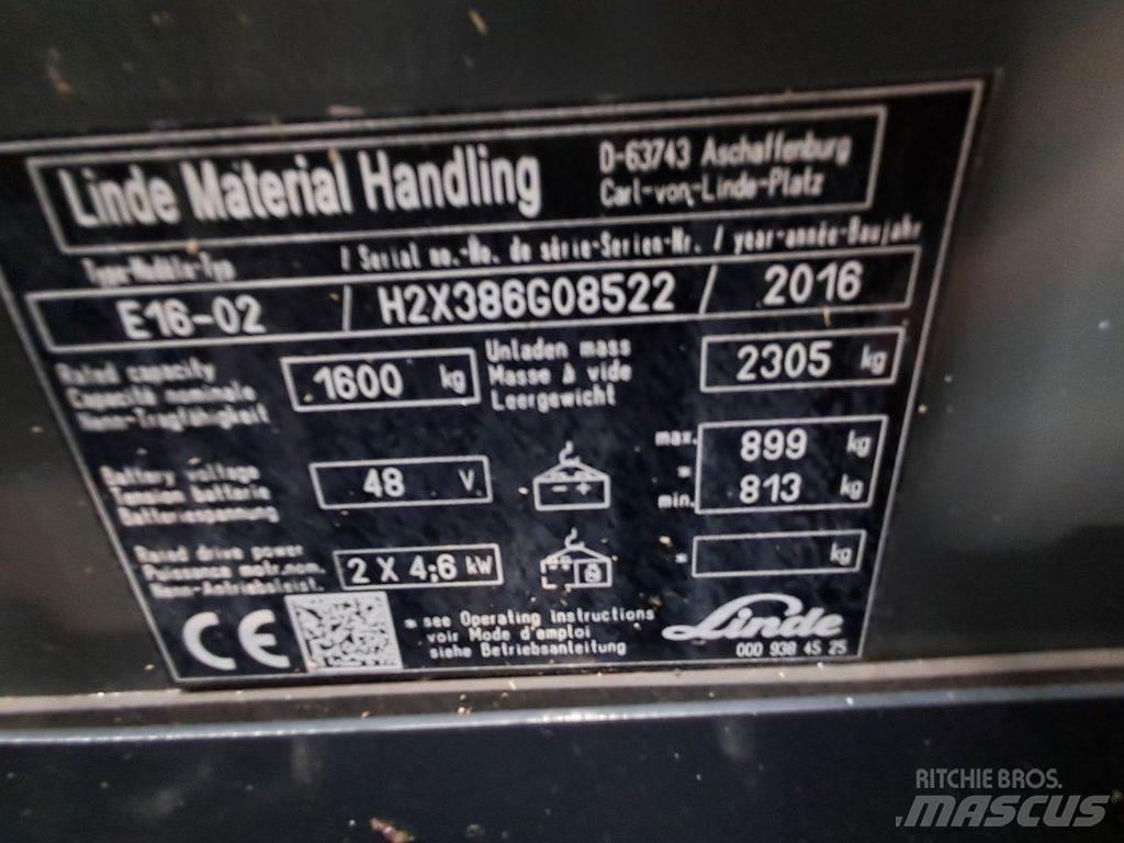 Linde E16-02 Akumulátorové vozíky
