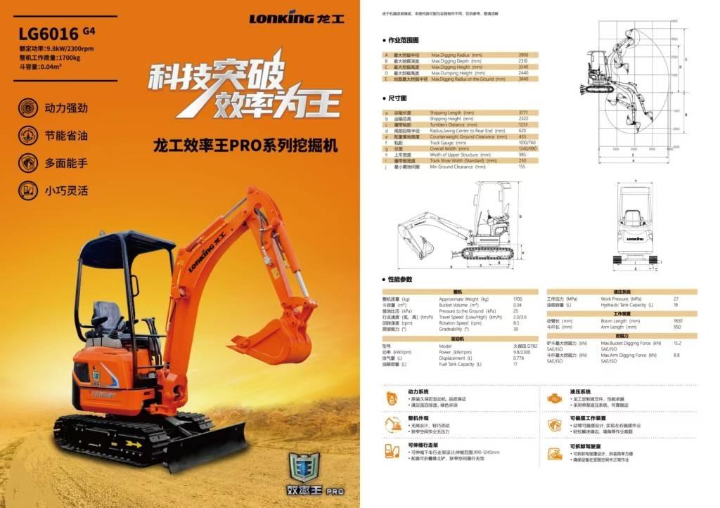 Lonking LG6016 Mini rýpadla < 7t