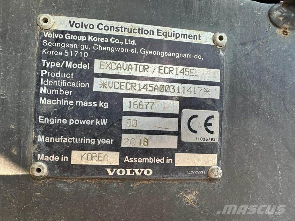 Volvo ECR145EL Pásová rýpadla
