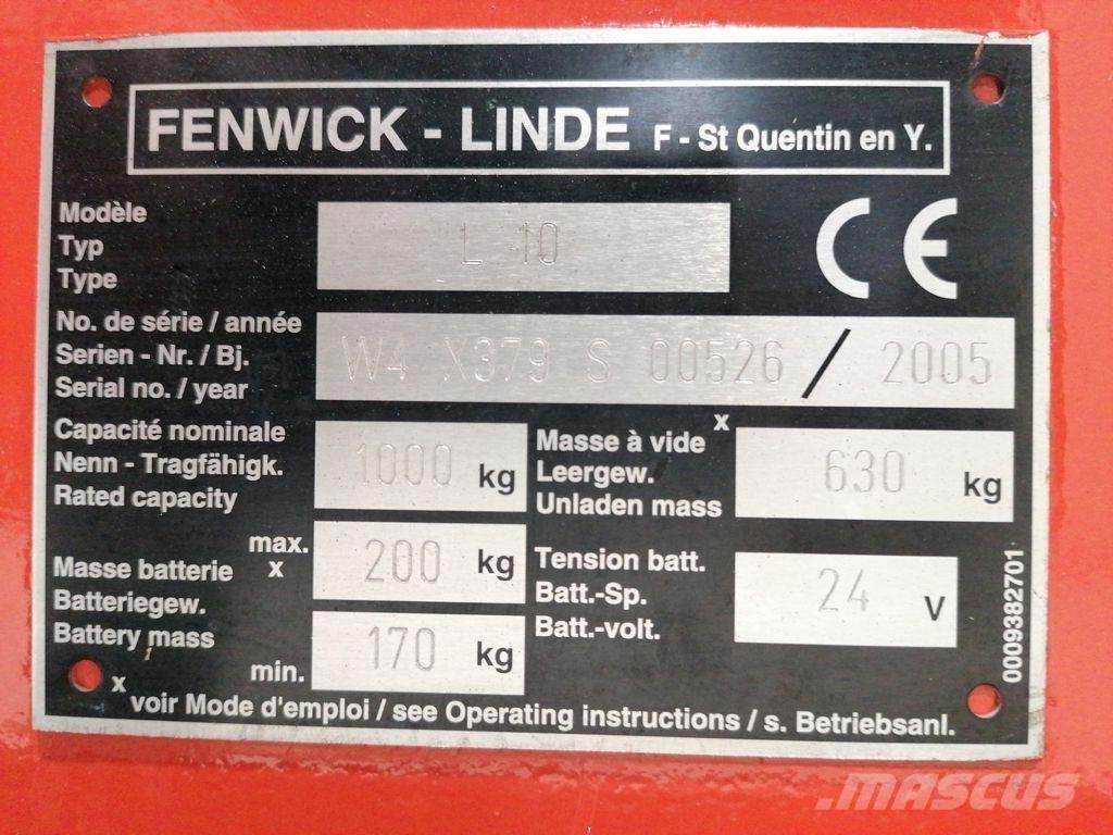 Linde L10 Ručně vedené vysokozdvižné vozíky