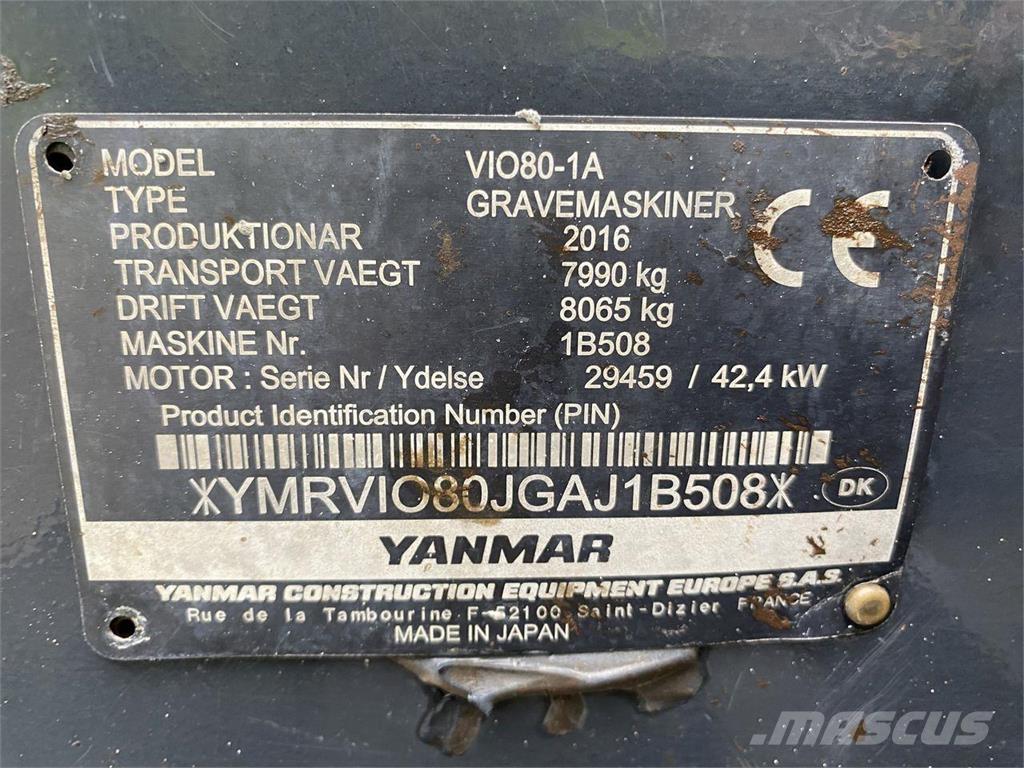 Yanmar VIO80-1A Kolová rýpadla