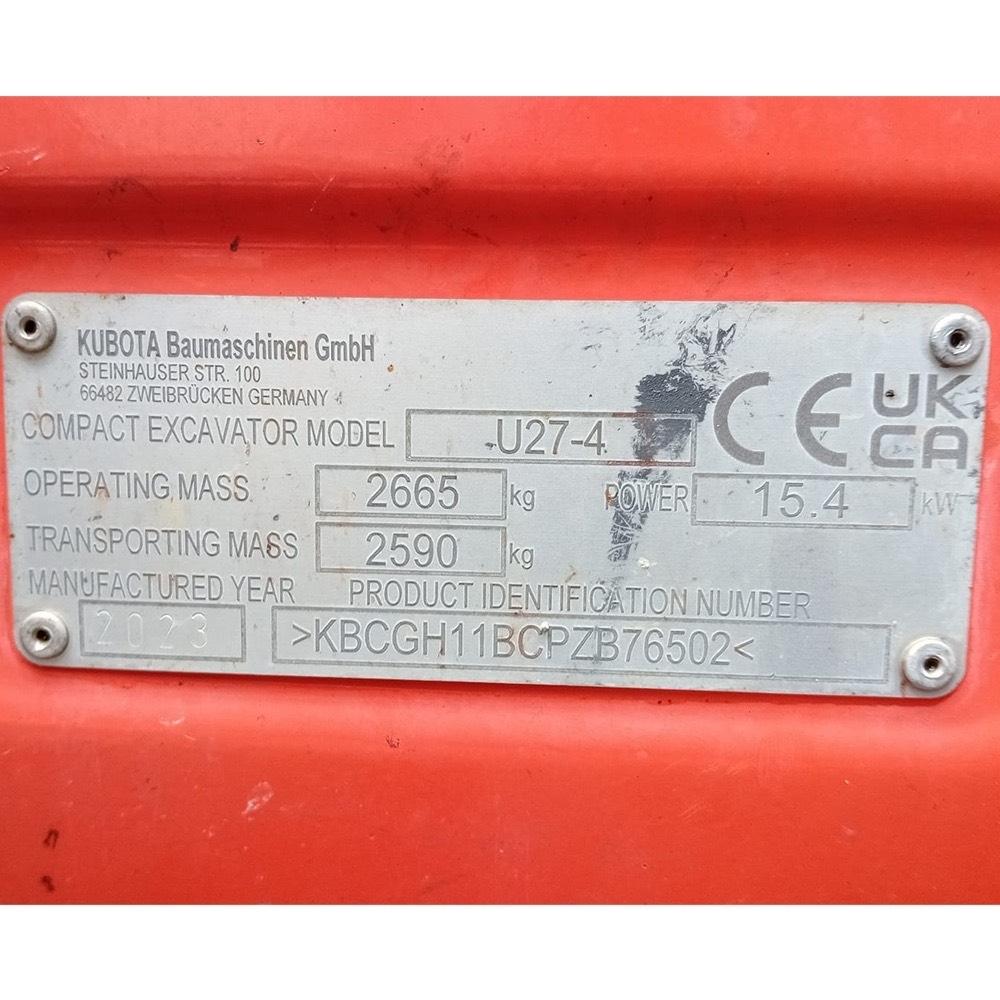 Kubota U 27-4 Mini rýpadla < 7t