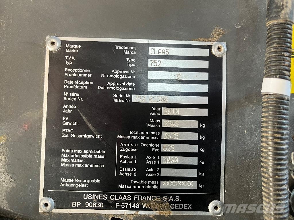 CLAAS Variant 380 Lis na válcové balíky