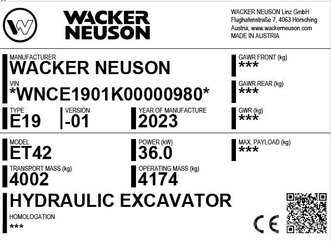 Wacker Neuson ET42 Pásová rýpadla