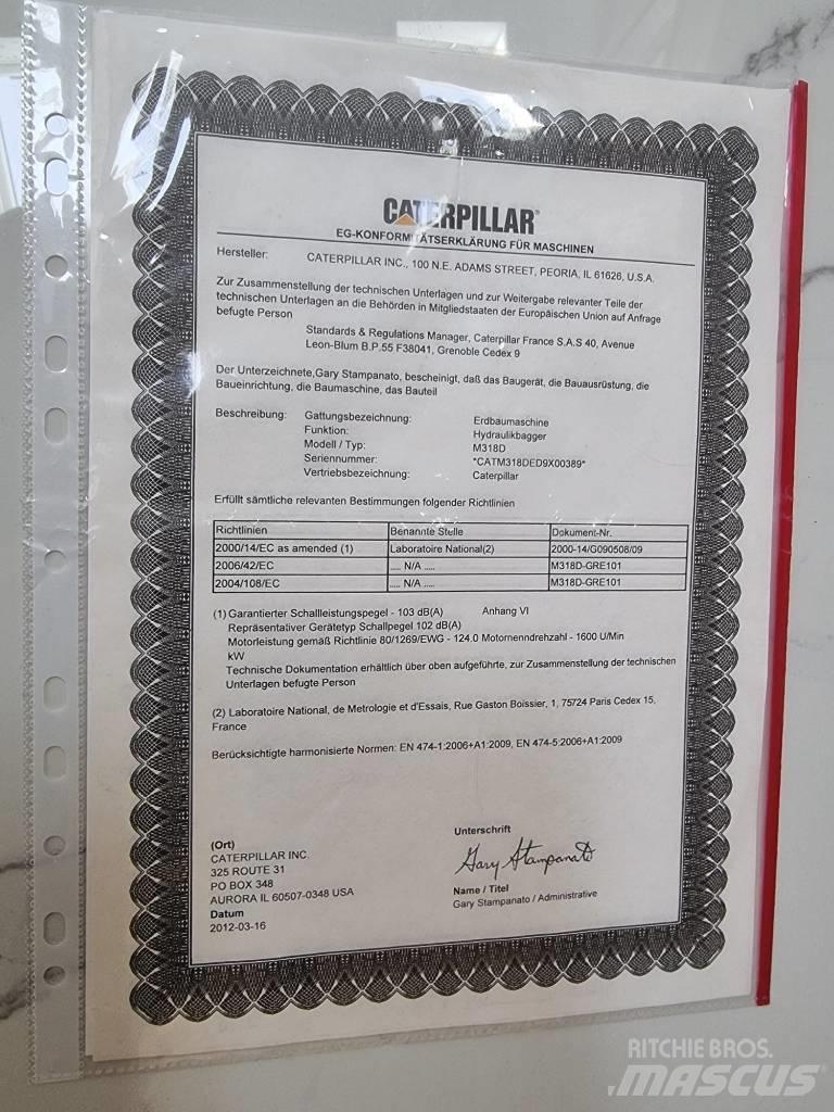 CAT 318D Stroje pro manipulaci s odpadem