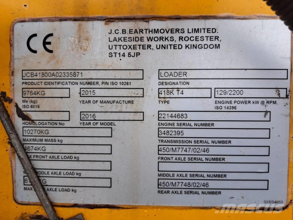 JCB 418 K Kolové nakladače