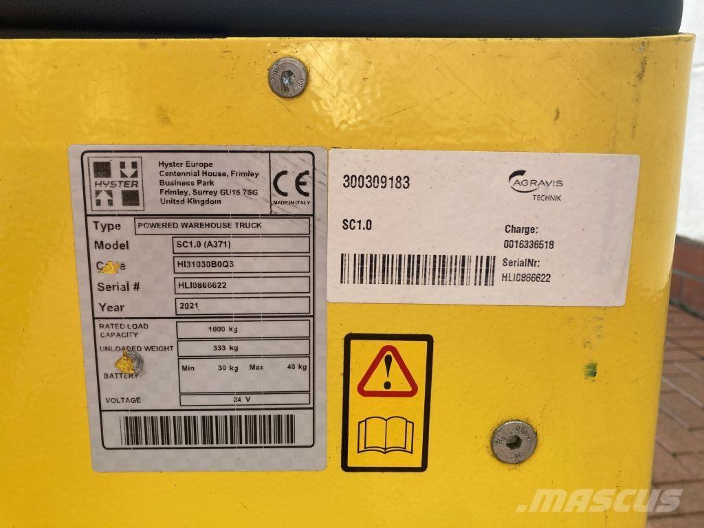 Hyster SC 1.0 Ručně vedené vysokozdvižné vozíky